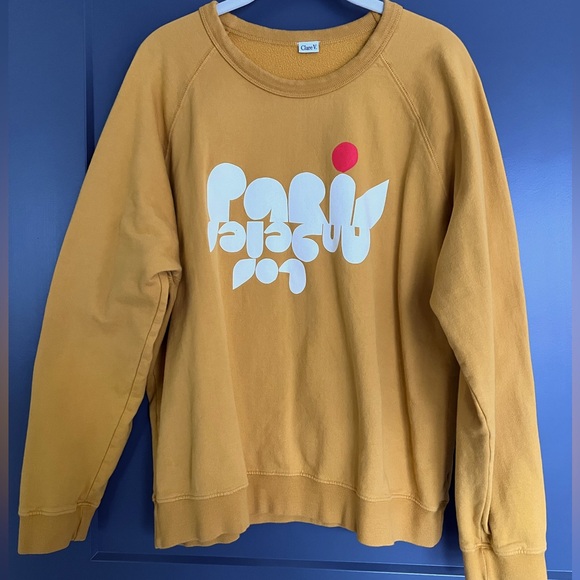 Clare V Paris Los Angeles Sweatshirt in Marigold Size XL - Picture 4 of 10